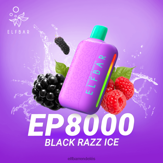 Elf Bar Budapest Shop - ELFBAR eldobható vape új ep8000 puff 6DL6ZV372 fekete razz jég