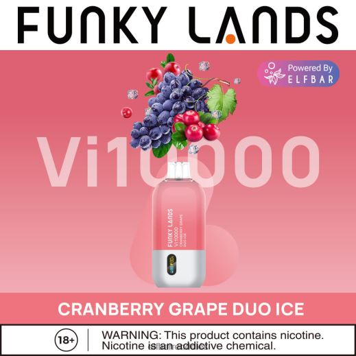 Elfbar Rendeles - ELFBAR funky lands eldobható vape vi10000 puff 6DL6ZV467 áfonyás szőlő duó jég