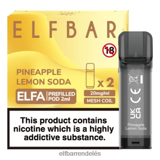 Elf Bar Bolt Budapest - ELFBAR elfa előretöltött hüvely - 2ml - 20mg (2 csomag) 6DL6ZV134 ananász citrom szóda