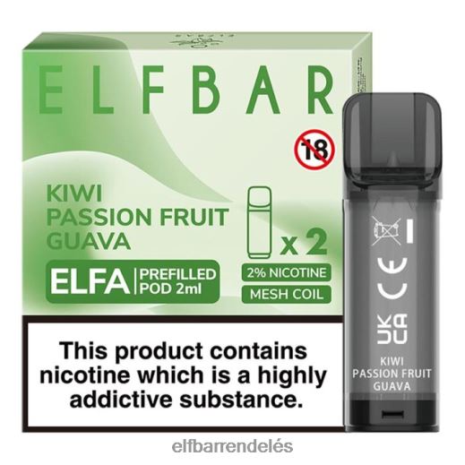 Elf Bar Budapest Shop - ELFBAR elfa előretöltött hüvely - 2ml - 20mg (2 csomag) 6DL6ZV117 kivi maracuja guava