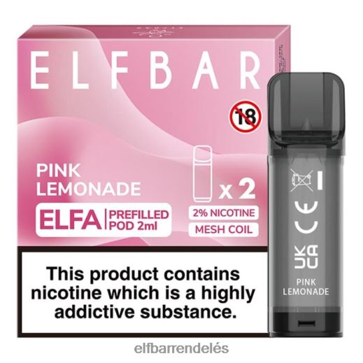 Elf Bar Rendelés - ELFBAR elfa előretöltött hüvely - 2ml - 20mg (2 csomag) 6DL6ZV111 rózsaszín limonádé