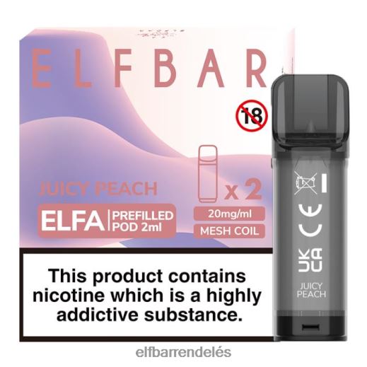 Elf Bar Rendelés Olcsón - ELFBAR elfa előretöltött hüvely - 2ml - 20mg (2 csomag) 6DL6ZV125 lédús őszibarack