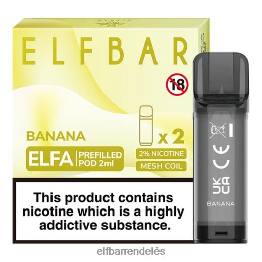 Elf Bar Vape Budapest - ELFBAR elfa előretöltött hüvely - 2ml - 20mg (2 csomag) 6DL6ZV105 banán