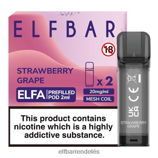 Elf Bar Vape Magyarország - ELFBAR elfa előretöltött hüvely - 2ml - 20mg (2 csomag) 6DL6ZV130 eper szőlő