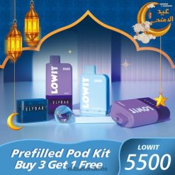 Elf Bar Rendelés Olcsón - ELFBAR előretöltött pod készlet lowit 5500 2%nic 6DL6ZV425 áfonyás jég