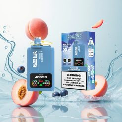 Razz Bar 40000 Puffs Eldobható E-Cigi Őszibarack Jég _ Áfonya Jég, 650 Mah Akkumulátor, Type-C Port