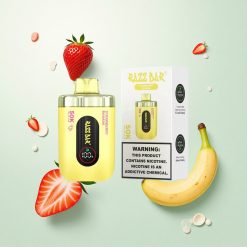 Razz Bar 50K Puffs Eldobható E-cigaretta Eper-Banán Íz, 50000 Puffs és 650 MaH Akku