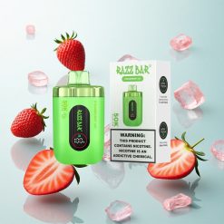 Razz Bar 50K Puffs Eldobható E-cigaretta Eper Jég, 50000 Puffs, 650 Mah Akku