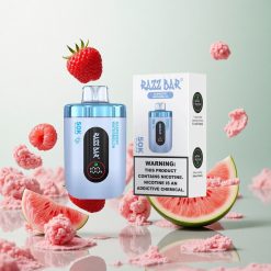 Razz Bar 50K Puffs Eldobható E-cigaretta Málna Görögdinnye - 50000 Puffs, Type-C Töltés