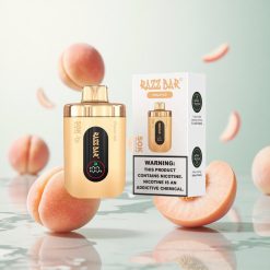 Razz Bar 50K Puffs Eldobható E-cigaretta Őszibarack Jég 1,0 Ohm Mesh Coil