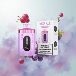 Razz Bar 50K Puffs Eldobható E-cigaretta Red Bull Szőlő, 50000 Puffs, 1.0 Ohm Mesh Coil